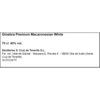 Ginebra Blanca MACARONESIAN, botella 70 cl