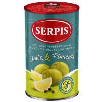 Aceitunas rellenas de limón y pimienta SERPIS, lata 130 g