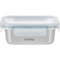 Hermético de acero rectangular 420 ml CASTEY, 15x11x5 cm