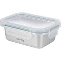 Hermético de acero rectangular 420 ml CASTEY, 15x11x5 cm