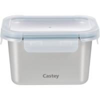 Hermético de acero rectangular 750ml CASTEY, 15x11x9 cm Hermético de acero rectangular 750ml CASTEY, 15x11x9 cm