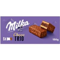 Choco trío bizcocho de chocolate MILKA, caja 150 g