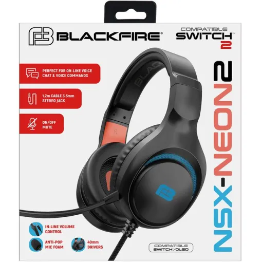 Accesorio para Nintendo Switch 2, gaming headset NSX-neon2 BLACKFIRE
