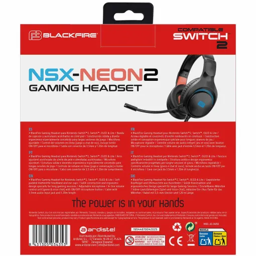 Accesorio para Nintendo Switch 2, gaming headset NSX-neon2 BLACKFIRE