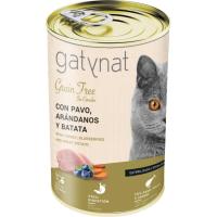 Alimento de pavo, arándanos-batata para gato GATYNAT, lata 400 g Alimento de pavo, arándanos-batata para gato GATYNAT, lata 400 g