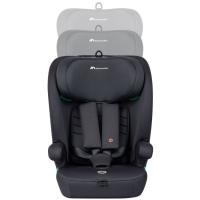 Silla de auto Eros i-Size (76 a 150 cm) negra BEBE CONFORT Instalación con el cinturón del vehículo. Protección contra impactos laterales, ajuste automático del reposacabezas con una sola mano en 11 posiciones, asiento acolchado y reposabrazos integrado