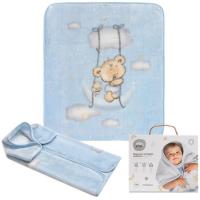 Manta saco multiusos, terciopelo azul INTERBABY, 80x90 cm