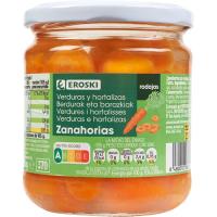 Zanahoria en rodajas EROSKI, frasco 210 g