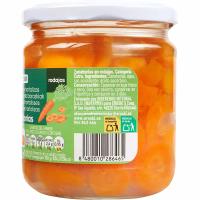 Zanahoria en rodajas EROSKI, frasco 210 g