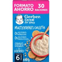 Papilla multicereales con galleta 0% GERBER, caja 510 g