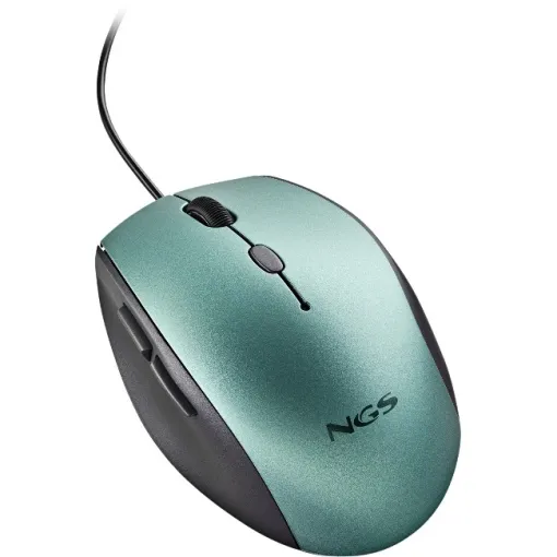 Ratón ergonómico con cable y botones silenciosos con adaptador USB a tipo C, NGS