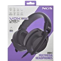 Auriculares con cable stereo USB-C con control de volumen y adaptador USB, NGS