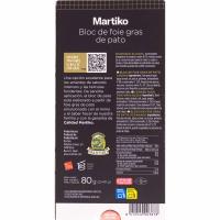 Bloc de foie gras de pato MARTIKO, pack 2x40 g