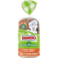 Pan de molde c/ cereales-semillas BIMBO CERO&CERO, paquete 460 g