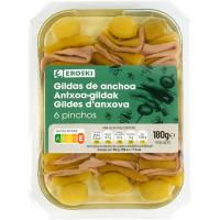 EROSKI antxoa gildak, 6 ale, erretilua 180 g