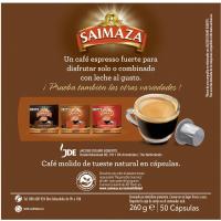 Café Espresso 9 fuerte compatible Nespresso SAIMAZA, caja 50 uds