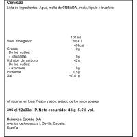 Cerveza sin filtrar EL AGUILA, pack lata 12x33 cl
