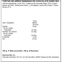 Tortas de arroz c/ chocolate negro Bio SOLNATURAL, paquete 100 g