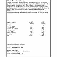 Barrita proteína de chocolate blanco c/ almendra BAREBELLS, 55 g
