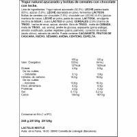 Yogur natural azucarado con chocoballs NESQUICK, pack 2x120 g