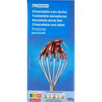 Chocolate con leche para postres EROSKI, tableta 200 g Chocolate con leche para postres EROSKI, tableta 200 g