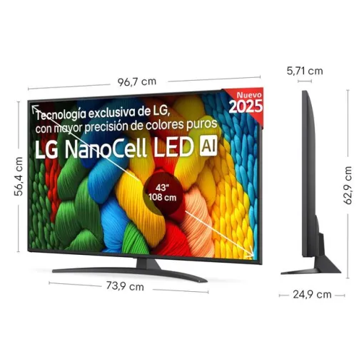 TV Led NanoCell 43" 4K UHD Smart 43NANO81A6A LG
