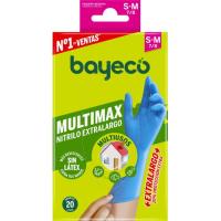 Guante nitrilo extralargo azul Talla S-M BAYECO, caja 20 uds