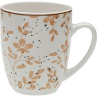 Taza de porcelana de flores beiges VERSA, 36 cl Taza de porcelana de flores beiges VERSA, 36 cl