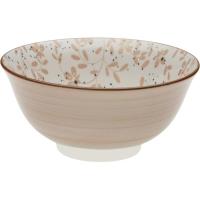 Bol de porcelana de flores beiges VERSA,  Ø14 cm