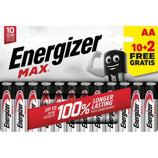 Pila alcalina AA, MAX LR06 ENERGIZER, 10+2 uds Pila alcalina AA, MAX LR06 ENERGIZER, 10+2 uds