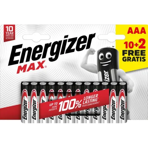 Pila alcalina AAA MAX LR03 ENERGIZER, 10+2 uds Pila alcalina AAA MAX LR03 ENERGIZER, 10+2 uds