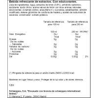 Refresco de limón con gas SCHWEPPES ZERO, botella 1,5 litros