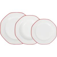 Vajilla de porcelana Alma rojo ALFARES, 12 piezas
