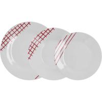 Vajilla de porcelana Kansas rojo QUID, 18 piezas