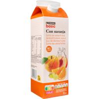 Zumo exprimido con naranja EROSKI BASIC, brik 1 litro