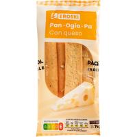 Barrita de pan con queso EROSKI, pack 2x75 g Barrita de pan con queso EROSKI, pack 2x75 g