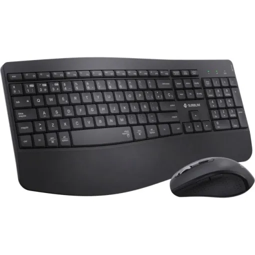 Teclado ergonómico con ratón Bluetooth + 2.4G negro, Prowave SUBBLIM Teclado ergonómico con ratón Bluetooth + 2.4G negro, Prowave SUBBLIM