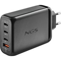 Cargador GAN de pared ultrarápido de 140 W con 4 puertos: 3 USB-C 1 USB-A, NGS