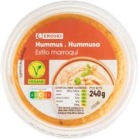 Hummus marroquí EROSKI, tarrina 240 g Hummus marroquí EROSKI, tarrina 240 g