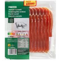 Jamón curado EROSKI, pack 2x125 g
