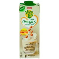 Bebida vegetal de soja con omega 3 VIVESOY, brik 1 litro Bebida vegetal de soja con omega 3 VIVESOY, brik 1 litro
