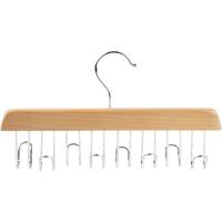 Percha de madera con 8 ganchos metálicos para cinturón o corbatas, 28x16 cm Percha de madera con 8 ganchos metálicos para cinturón o corbatas, 28x16 cm