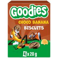 Galletas choco plátano GOODIES, pack 4x20 g