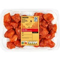 Pechuga de pollo tex mex en tacos EROSKI, bandeja aprox. 500 g