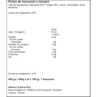 Postre de manzana y mango ANDROS, pack 4x100 g