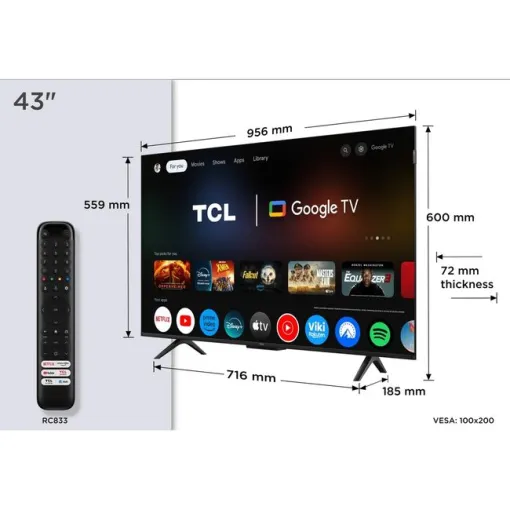 TV Qled 43" 4K UHD Smart P7K TCL