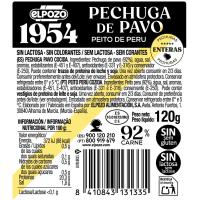 Pechuga de pavo corte fresco 1954 EL POZO, bandeja 120 g