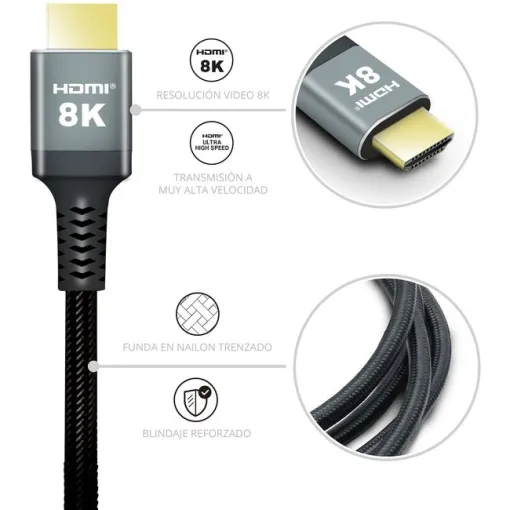 Cable HDMI 2.1 8K UHD reforzado 3 m negro 370321 METRONIC