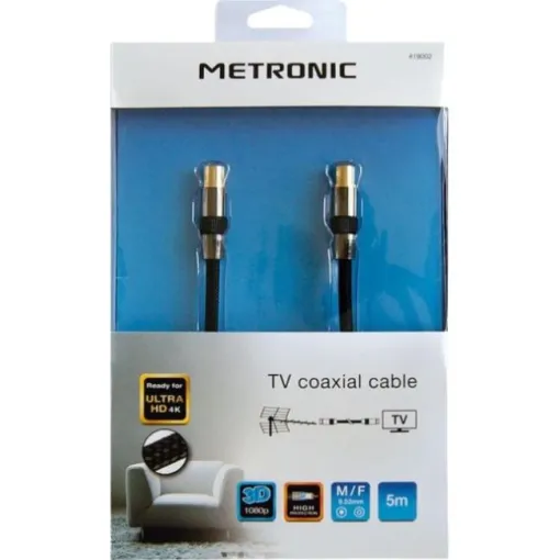 Cable coaxial blindado 9,52mm macho/hembra 5m 419002 METRONIC