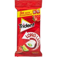 Chicle de fresa y lima TRIDENT, pack 3x22 g